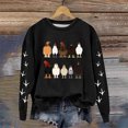 thumbnail image 2 of Rbaofujie Sweat à Capuche pour Femmes Mode Décontractée Imprimé Col Rond Manches Longues Chandails en Molleton Amples Noir Pull d'Halloween, 2 of 3