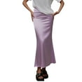 thumbnail image 2 of Roncen Women's Solid Satin Mermaid Skirt - Elegant and Comfortable Summer Wear, 2 of 7