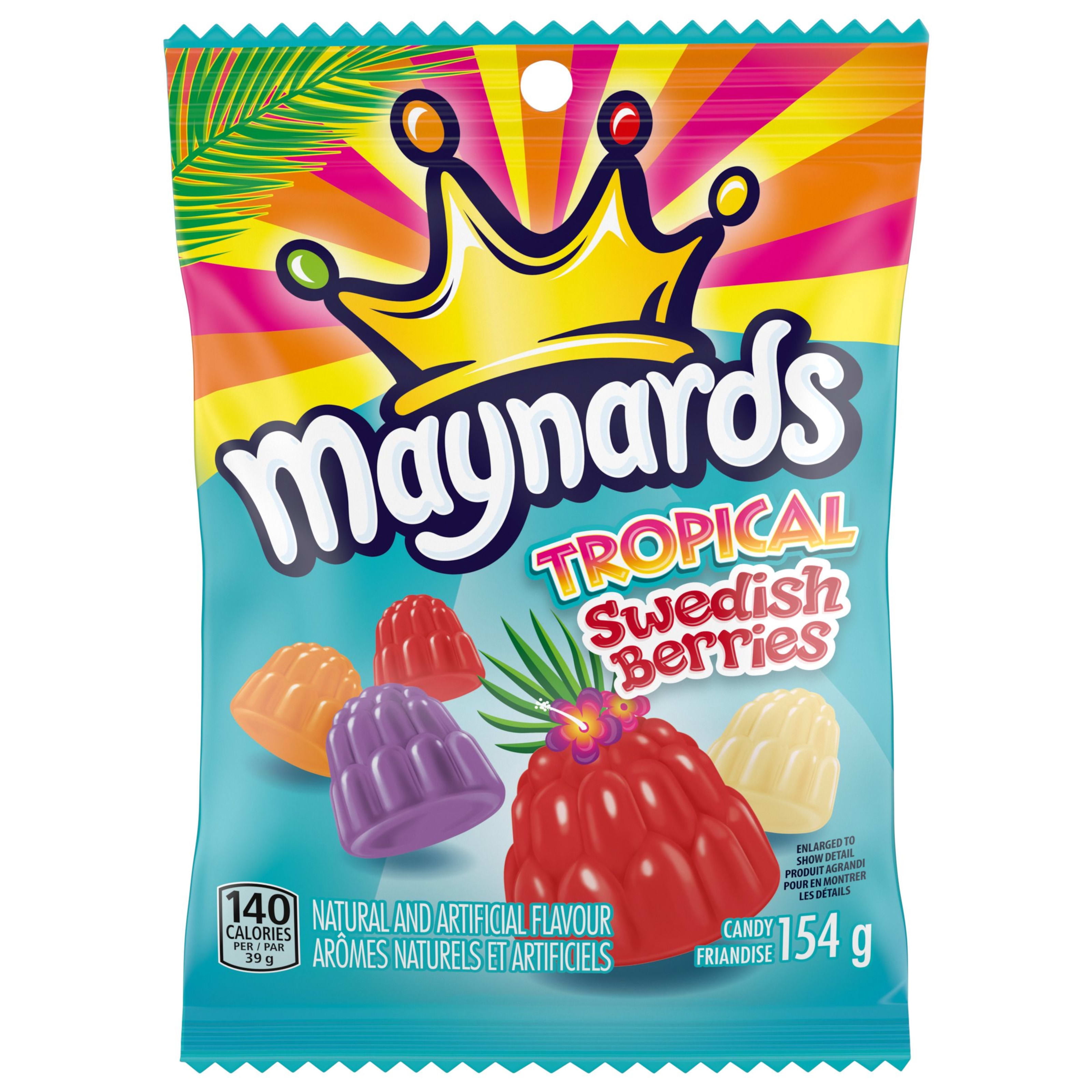 Maynards Tropical Swedish Berries Candy, Gummy Candy, 154 g