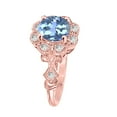 thumbnail image 3 of Aonejewelry 1.00 Carat Blue-Topaz Gemstone and Halo Diamond Ring in 10K Solid Rose, White & Yellow Gold, 3 of 8