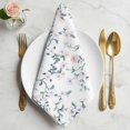 thumbnail image 2 of Spring Flowers Cloth Napkins, Blue Pink Floral Leaves Pastoral Botanical Washable and Reusable Dinner Napkins Set of 8, Table Napkin for Kitchen Party Birthday Wedding Hotel Housewarming 20"x20", 2 of 9