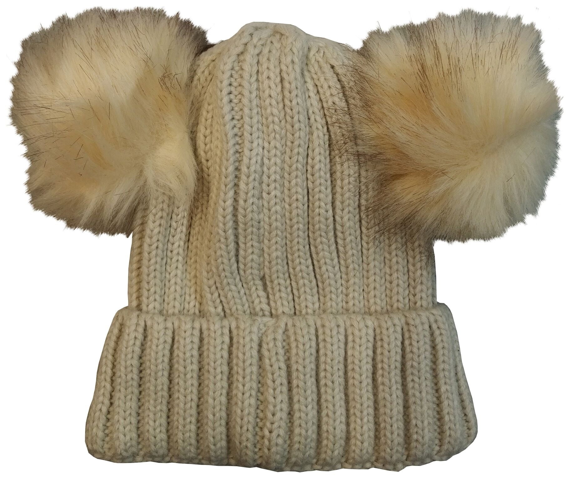 Yacht & Smith Womens Pom Pom Beanie Hat, Winter Cable Knit Hat, Warm Cap,  3 Poms (Double Pom Pom Charcoal) 