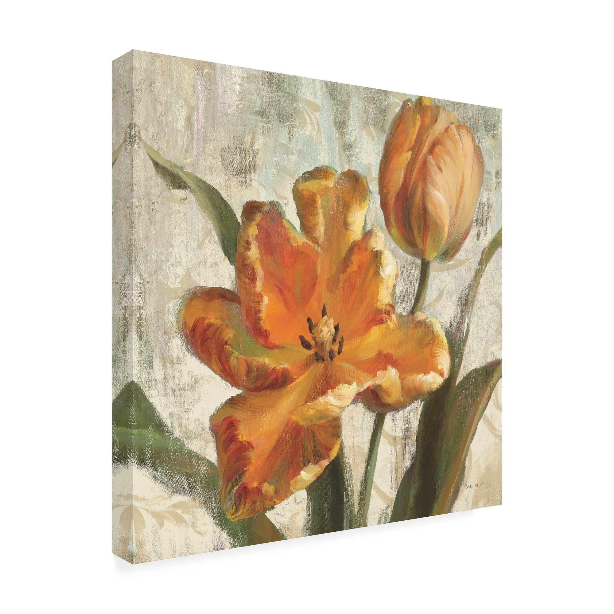 Trademark Fine Art 'Parrot Tulips I on Ivory' Canvas Art by Danhui Nai