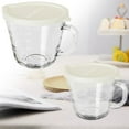thumbnail image 2 of White 15*11 Cm Glass Cooking Cup with Graduated Spout， Modern Glass Measuring Cup Microwave Baking Bowl with Handle Capacity Metric Markings Transparent Pour Spout Kitchen for Cooking Mixing Serving, 2 of 8