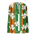 thumbnail image 4 of St. Patrick's Day Sweatshirt for Women Plaid Pattern Shamrock Graphic Quarter Zip Pullover Long Sleeve Classic Fit Festive Party Top, 4 of 5