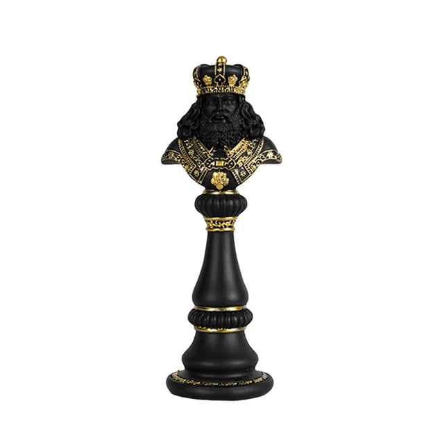 Estatua de ajedrez Estatua de la casa Regalo de calentamiento de la casa Decoración elegante Ornamento de mesa para la casa del gabinete Desk Home Rey