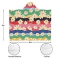 thumbnail image 3 of Wearable Blanket,Pioneer Flower Floral Print Pattern Hooded Wearable Flannel Blanket for Adults & Teens with Buckle,Winter Poncho Shawl Wrap Cape,50"x60", 3 of 5