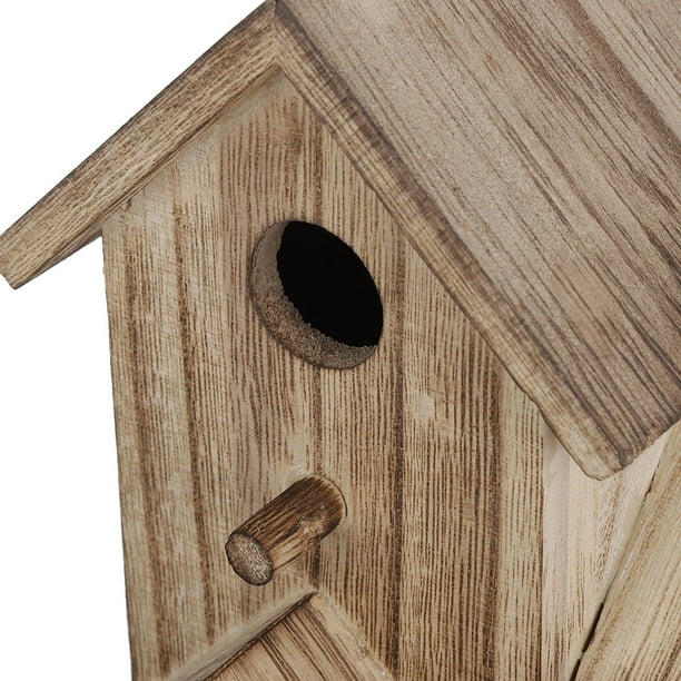 Garosa Maison d'oiseau en bois, mangeoire en bois pour maison d'oiseau,  fournitures de jardin pour animaux de compagnie, produits pour les amoureux  des petits animaux, fournitures pour oiseaux 