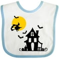thumbnail image 3 of Inktastic Halloween Haunted House Witch and Bats Boys or Girls Baby Bib, 3 of 4