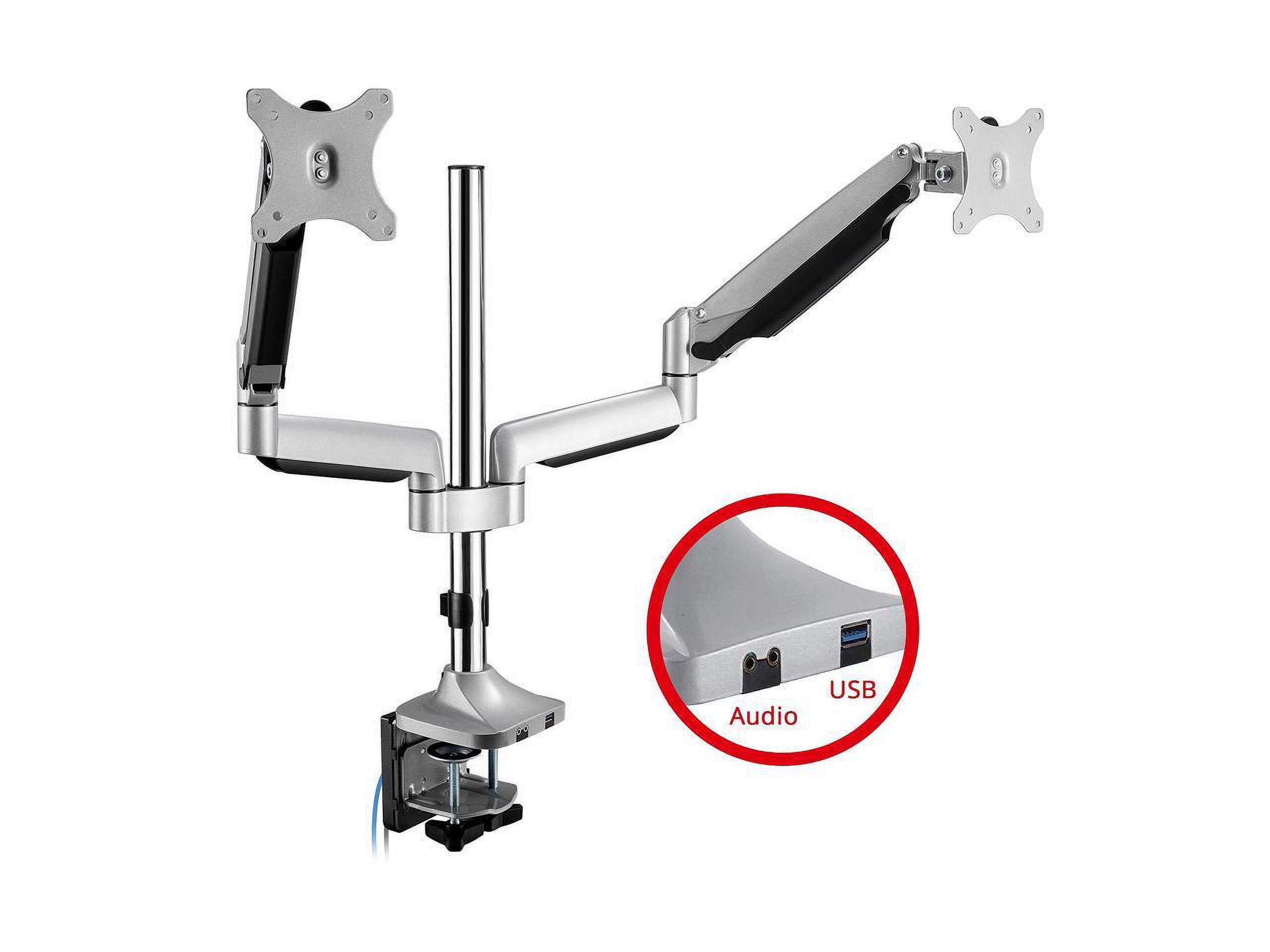SIIG Dual Monitor Gas Spring Desk Mount with USB Port 17" to 32"