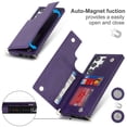 thumbnail image 6 of Nalacover Crossbody Wallet Case for Samsung Galaxy S23 Ultra, RFID Blocking Premium PU Leather Shoulder Strap Lanyard Shockproof Magnetic Cover with Card Slots Holder Kickstand Case,Purple, 6 of 8