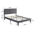 thumbnail image 4 of VECELO Full Size Upholstered Beds, Modern Platform Bed Frame with Adjustable Headboard, Wooden Slats Support/No Box Spring Needed, Dark Gray, 4 of 9