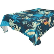 SKYSONIC 60"x120" Square Tablecloth with Colorful Summer Rain Forest Nature Prints, Anti-Wrinkle and Smooth Table Cloth for Kitchen/Home Party Decoration