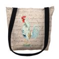 thumbnail image 2 of Betsy Drake Interiors Blue Rooster Beige Script Small Tote Bag 13x13, 2 of 2