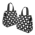 thumbnail image 2 of Black White Baseball Stars Pattern Insulated Lunch Bag for Women & Adults,Large Portable Soft Cooler Lunch Bag,Thermal Food Storage Tote with Pearl Cotton,8.66L,8.75x5.75x9.5 Inch, 2 of 6