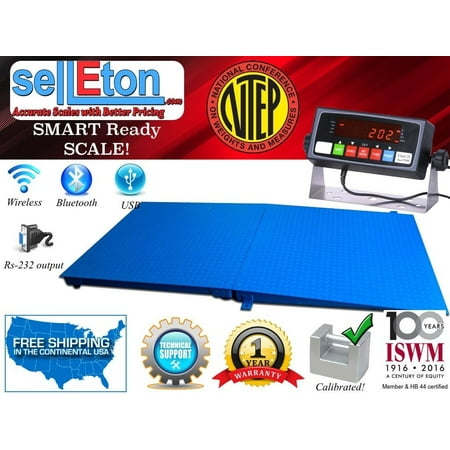 NTEP 5' x 4' (60'' x 48'') Floor Scale with Ramp 1,000 lbs x 0.2 lb/ Pallet Size