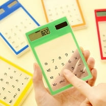 Opolski Ultra Slim Mini Transparent Solar Powered LCD Student Calculator