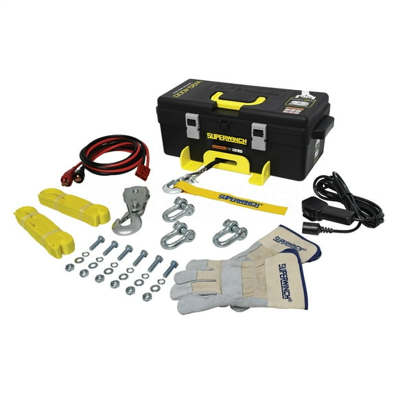 Superwh Winch 1140232 Winch2Go; Portable With Tool Box Enclosure; 12 Volt Electric; 4000 Pound Line Pull Capacity; 50 Foot Synthetic Rope; Hawse Fairlead; Wired Remote