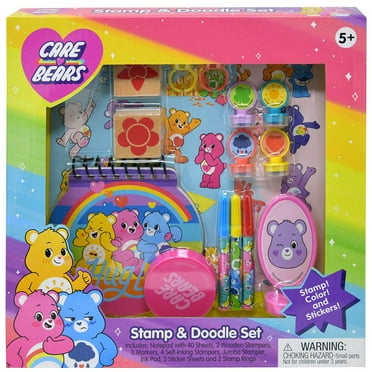 Care Bears Stamp & Doodle Set- NOTEDPAD, STAMPERS, MARKER, STICKER SHEET& MORE
