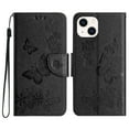 thumbnail image 2 of Feishell Wallet Case for iPhone 15 Plus,Retro PU Leather Butterfly Embossed Pattern Full Protection Anti-Scratch Magnetic Clasp Flip Holder Card Slots & Cash Pocket Phone Cover,Black, 2 of 9