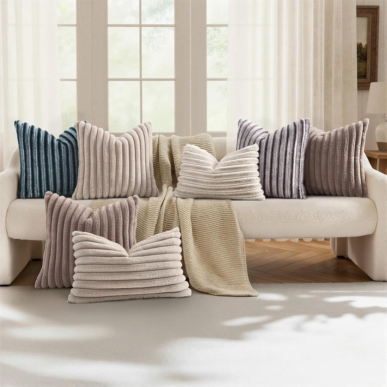 decorUhome 18x18 Faux Fur Throw Pillow Covers, Set of 2 photo 6
