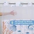thumbnail image 2 of Ikfashoni Ocean Beach Hookless Shower Curtain with Snap in Liner, Orange Seashell Waterproof Fabric Mesh Window Bath Curtain, 71"X74", 2 of 6