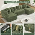 thumbnail image 5 of Wiilayok U Shaped Sectional Sofa,Modular Cloud Corduroy Sofa Couch with Extra Deep Seat for Living Room Sofa, No Assembly, Green, 5 of 9