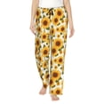 thumbnail image 1 of Fotbe Yellow Polka Dot Sunflower Pantalones de Pijama para Mujer, Pantalones de Dormir, Pantalones Pj con Cordón y Bolsillos-X-Large, 1 of 6