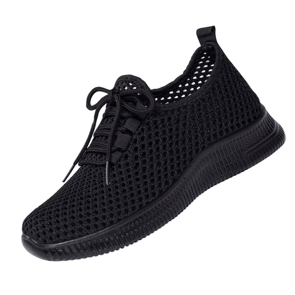 Womens Mesh Lace-up Walking Shoes Breathable Casual Loafers Athletic Sneakers for Women Lightweight Flat Slip-On Comfortable Non Slip Arch Support for Daily Wear Running Gym Work Travel, 37
