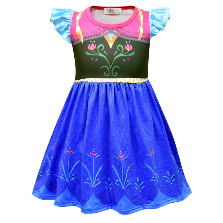 princess pajamas dress Disney Princess Nightgown Girls' Princess Ariel, Rapunzel, Moana, Tiana Ruffle Sleeve Sleepwear (4) Pink