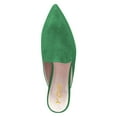 thumbnail image 4 of YDN Women Pointed Toe Slip on Mules Comfortable Low Chunky Heel Loafer Shoes Daily Dress Backless Pumps Size 8.5 Green Suede, 4 of 5