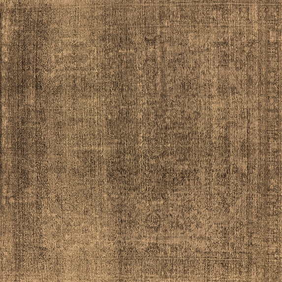 Ahgly Company Indoor Square Oriental Brown Industrial Area Rugs, 4' Square