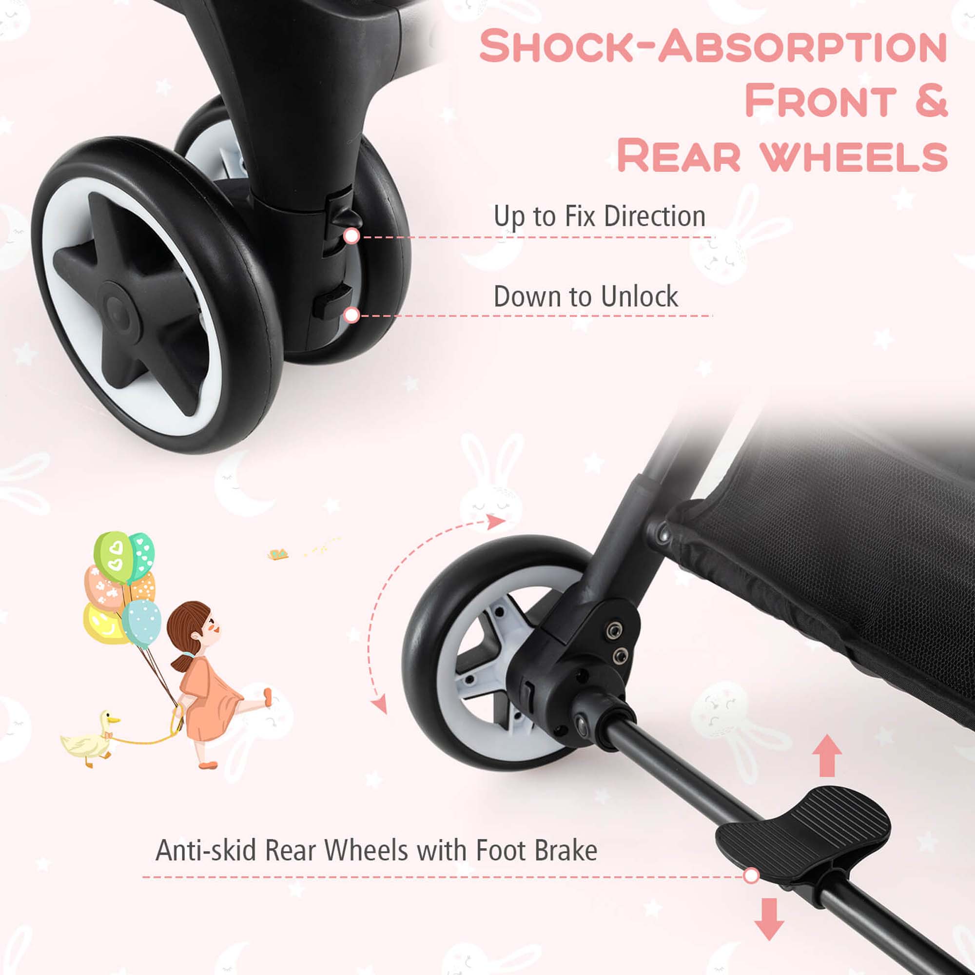 Costway Lightweight Stroller with Aluminum Frame and Adjustable Canopy photo 6
