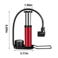 thumbnail image 3 of Portable Bicycle Pump With Pressure Gauge | Mini Aluminum Bike Floor Inflator, Foot-Operated, Versatile Valves, Compact Size 6.7" | Tire Compressor for Bikes, Motorcycles, Balls, 3 of 8
