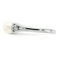 thumbnail image 3 of 14K White Gold 6mm FW Cultured Pearl AA Diamond Ring Size 6, 3 of 7