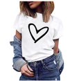 thumbnail image 1 of Fiudx Ofertas y Liquidaciones Blusa Informal de Manga Corta con Estampado de Cuello Redondo para Mujer, 1 of 5