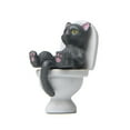 thumbnail image 2 of Dream Lifestyle Cat Toilet Miniature Figurines Fairy Garden Cats Sit on Toilet Cat Figurine Ornament Desktop Cats Statue Seated Bathroom Cat Sculpture Squatting Cute Decoration Micro Landscape, 2 of 8