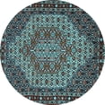 thumbnail image 1 of Ahgly Company Indoor Round Persian Light Blue Traditional Area Rugs, 6' Round, 1 of 4