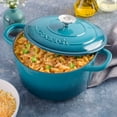 thumbnail image 6 of Crockpot Artisan 7 Quart Round Enameled Cast Iron Dutch Oven with Lid in Teal, 6 of 6