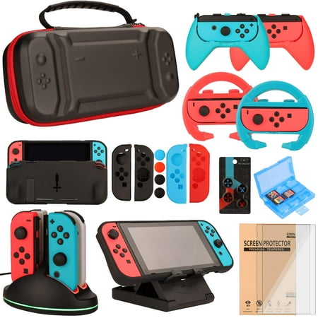 Switch Accessories Bundle for Nintendo Switch Games, Kit with Carrying  Case, Steering Wheels, Screen Protectors, Charging Dock, Grips, Caps (23 in  1) - Walmart.ca