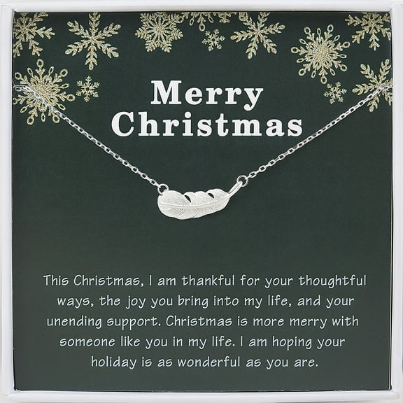 Anavia Sterling Silver Feather Necklace for Mentor Thank You Gift, New Year Gift Card Gift Necklace for Boss