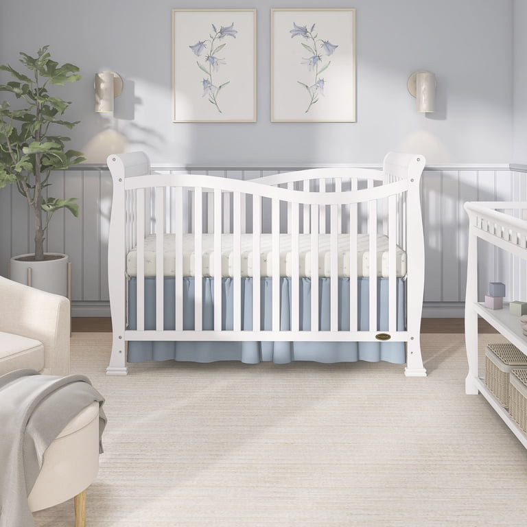 Dream On Me Violet 7-in-1 Convertible Wood Transition Bed - White