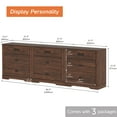 thumbnail image 2 of WAMPAT 3-in-1 Farmhouse 9 Drawers Dresser for Bedroom,Modern Farmhouse 94" W Chest of Drawers Closet Storage Organizer for Living Room,Hallway,Dark Brown, 2 of 5