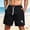 Black, variant on Mens Hawaiian Shorts Crinkle Gauze Bermuda Drawstring Summer Beach Shorts Regular Fit Quick Dry