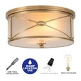 thumbnail image 5 of C Cattleya 2-Light Brass Flush Mount with Frosted Glass for Bedroom,Living  Room, 5 of 8