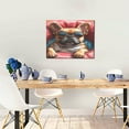 thumbnail image 5 of Zufioo French Bulldog In Sunglasses Print Canvas Decorative Painting with Solid Wood Frame Art Decoration, Suitable for Home and Office Wall Decoration, 5 of 6