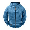 thumbnail image 4 of Men's Winter Raglan Sleeve Hoodie Soft Fleece Full Zip Athletic Jacket Wind Resistant Loose Causal Hoodies, L, 4 of 7