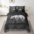 thumbnail image 2 of Homewish Grey Bear Print Bedding Comforter Set 7pcs, Rustic Farmhouse Queen Bedding Sets, Teens Kids Adult Men Reversible Queen Sheet Sets, Super Cozy Room Decor, 2 of 7