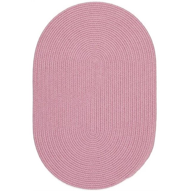 Rhody Rug HB08R024X096 2 x 8 in. Happy Braids Solid Pink Oval Rug