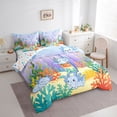 thumbnail image 2 of Manfei Alphabet I Print Twin Bedding,Cheerful Axolotl Bedding Comforter Set For Girls,Blue Pastel,Colorful Stars Reversible,7pcs, 2 of 8